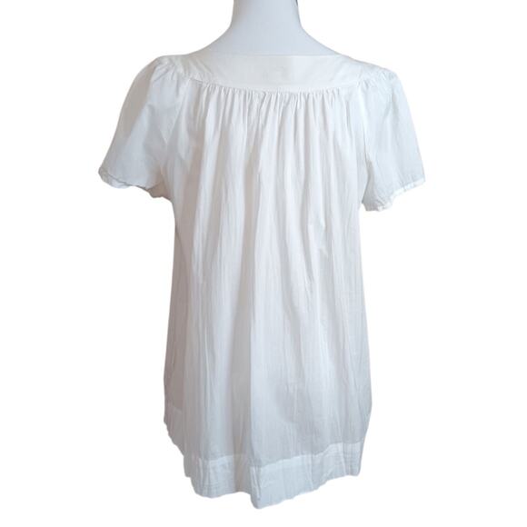 NEW CHARTER CLUB Artsy Beaded Blouse Peasant Top M Cotton Boho Fresh Breathable - Picture 10 of 11